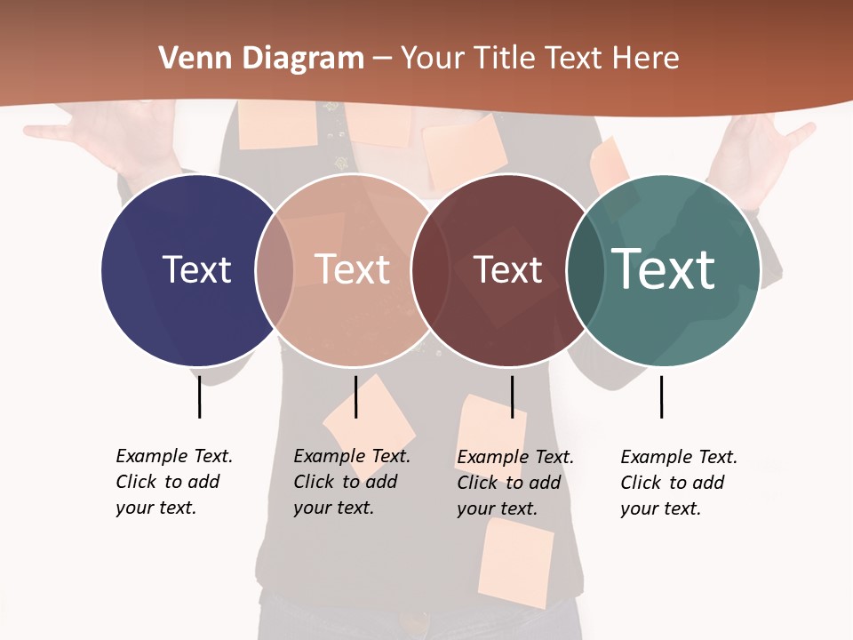 A Woman With Sticky Notes On Her Face PowerPoint Template