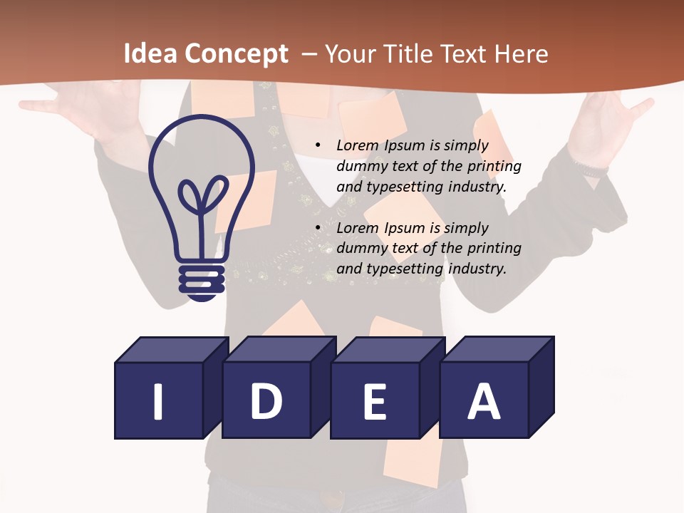 A Woman With Sticky Notes On Her Face PowerPoint Template