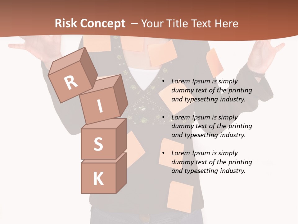 A Woman With Sticky Notes On Her Face PowerPoint Template