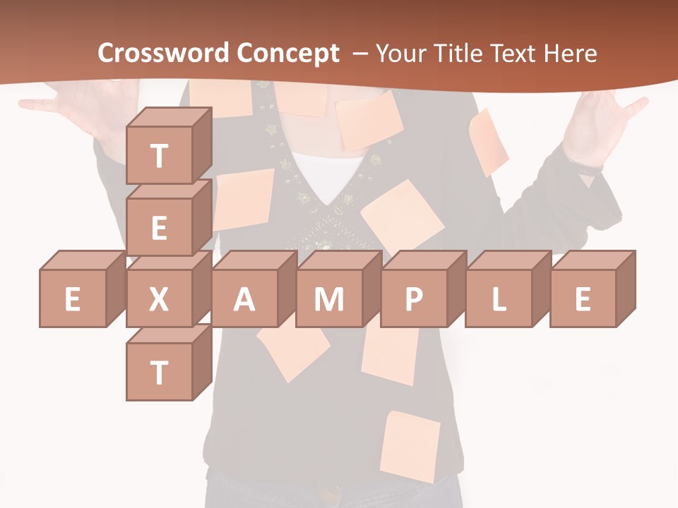 A Woman With Sticky Notes On Her Face PowerPoint Template