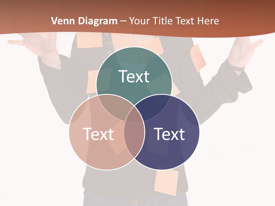 A Woman With Sticky Notes On Her Face PowerPoint Template