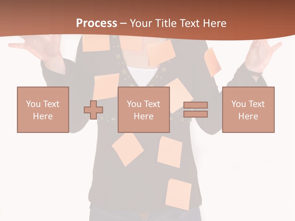A Woman With Sticky Notes On Her Face PowerPoint Template