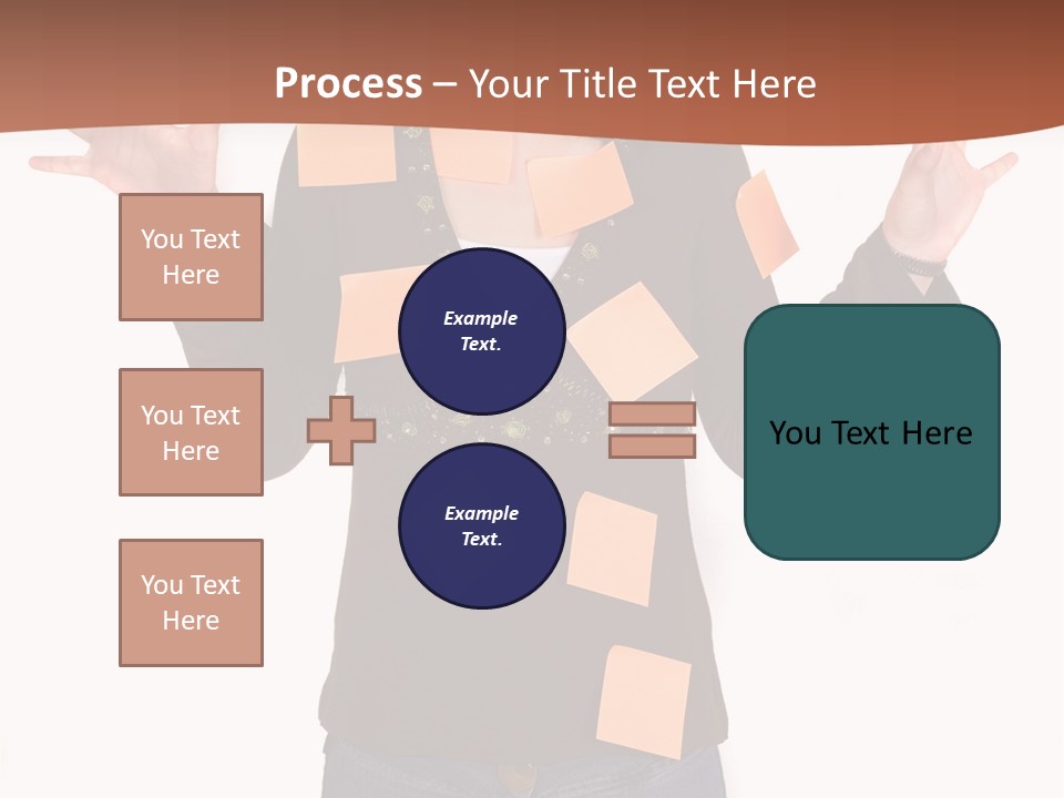 A Woman With Sticky Notes On Her Face PowerPoint Template