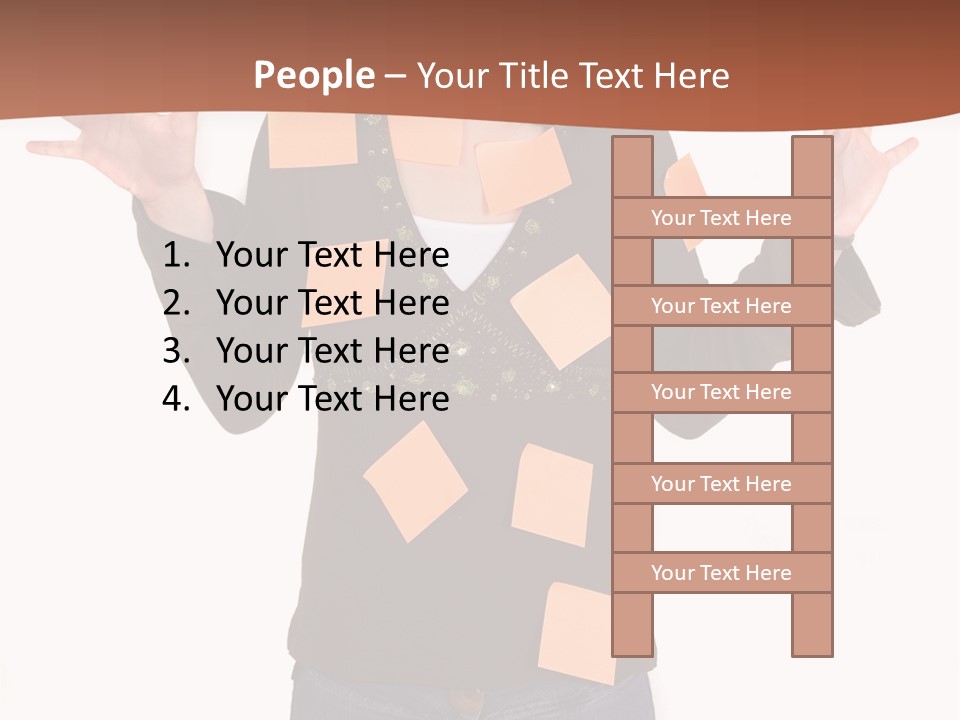 A Woman With Sticky Notes On Her Face PowerPoint Template