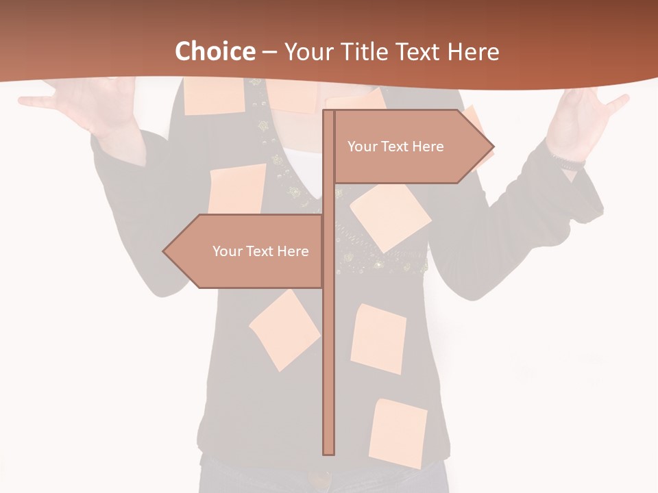 A Woman With Sticky Notes On Her Face PowerPoint Template