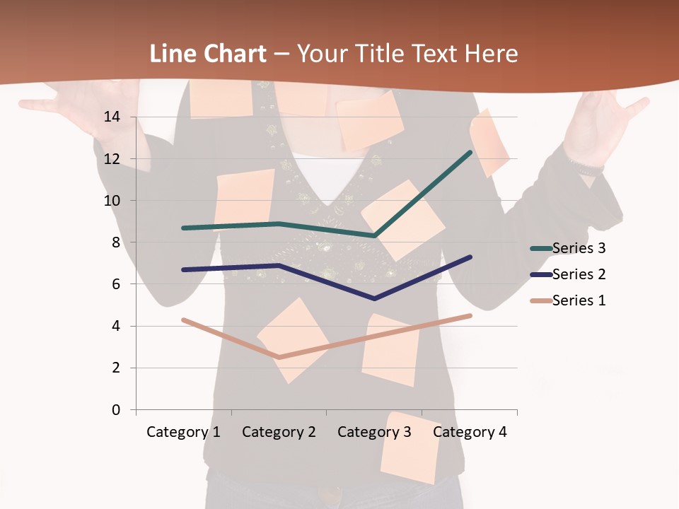 A Woman With Sticky Notes On Her Face PowerPoint Template