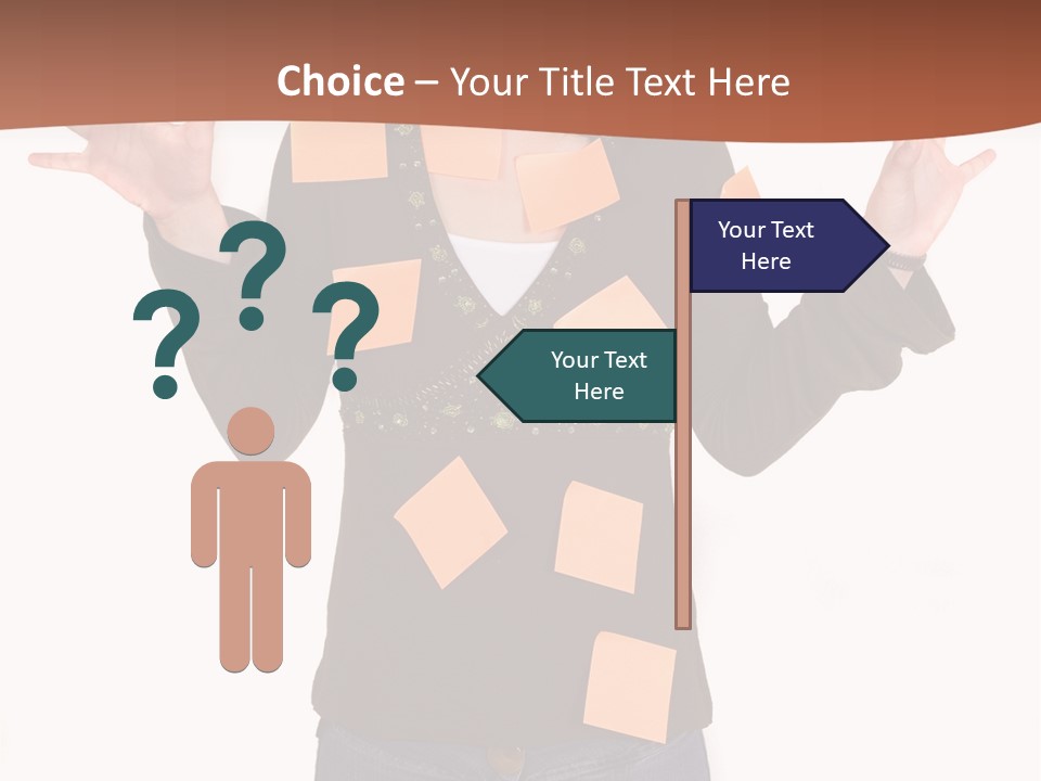 A Woman With Sticky Notes On Her Face PowerPoint Template