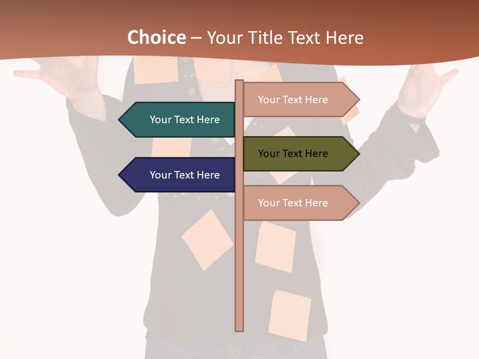 A Woman With Sticky Notes On Her Face PowerPoint Template
