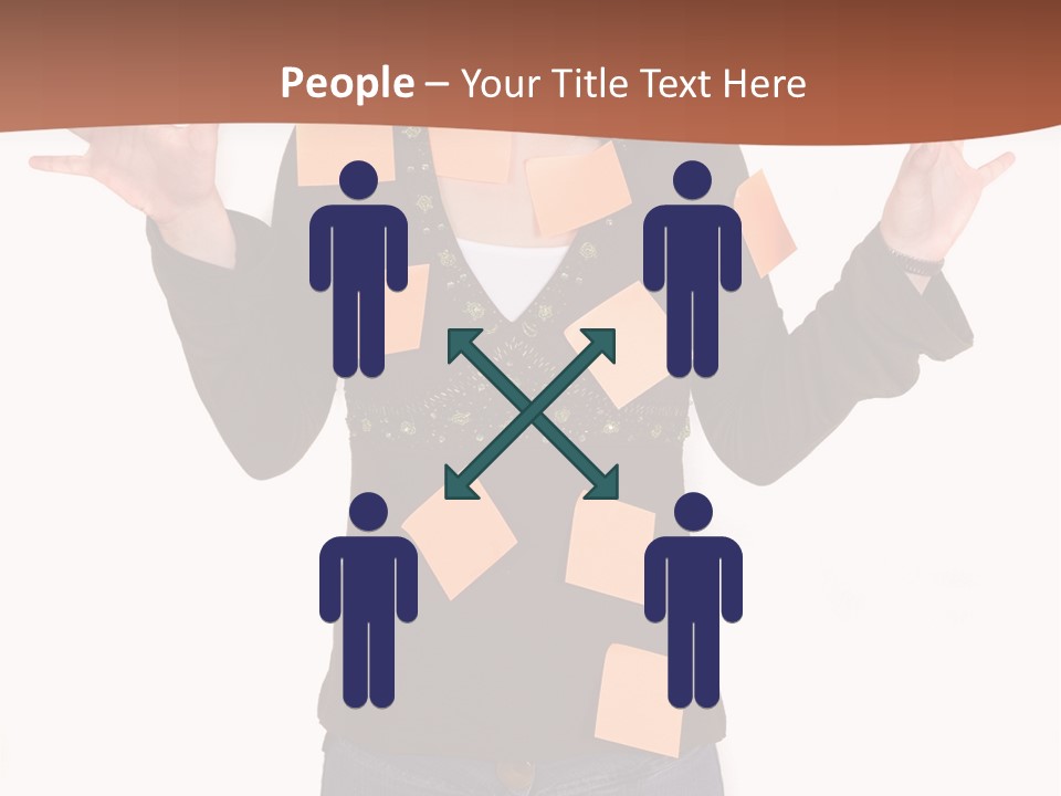 A Woman With Sticky Notes On Her Face PowerPoint Template