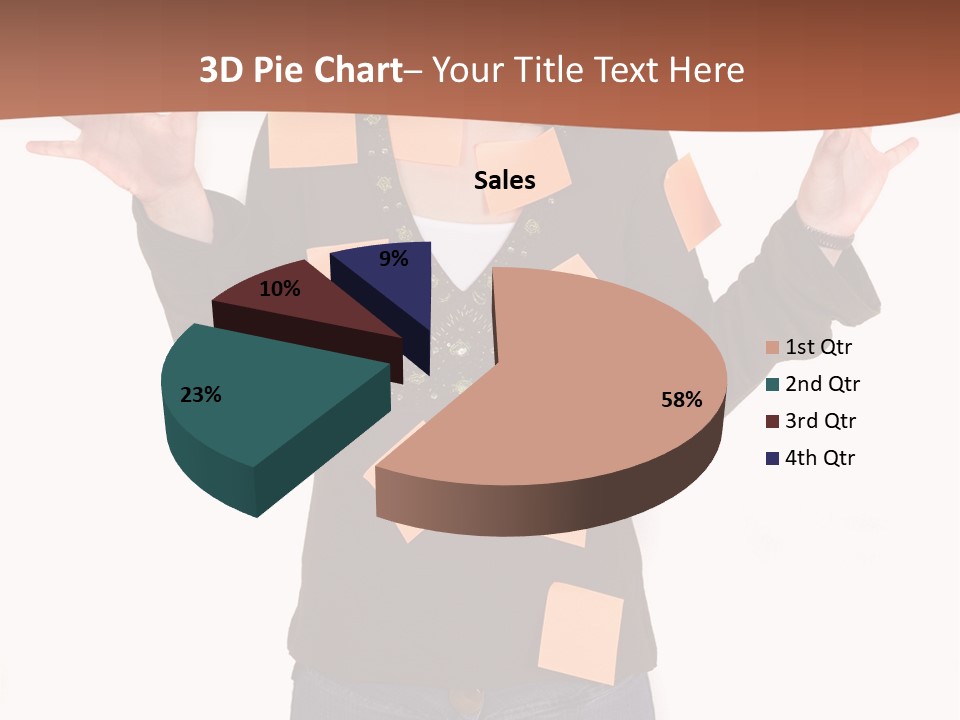 A Woman With Sticky Notes On Her Face PowerPoint Template