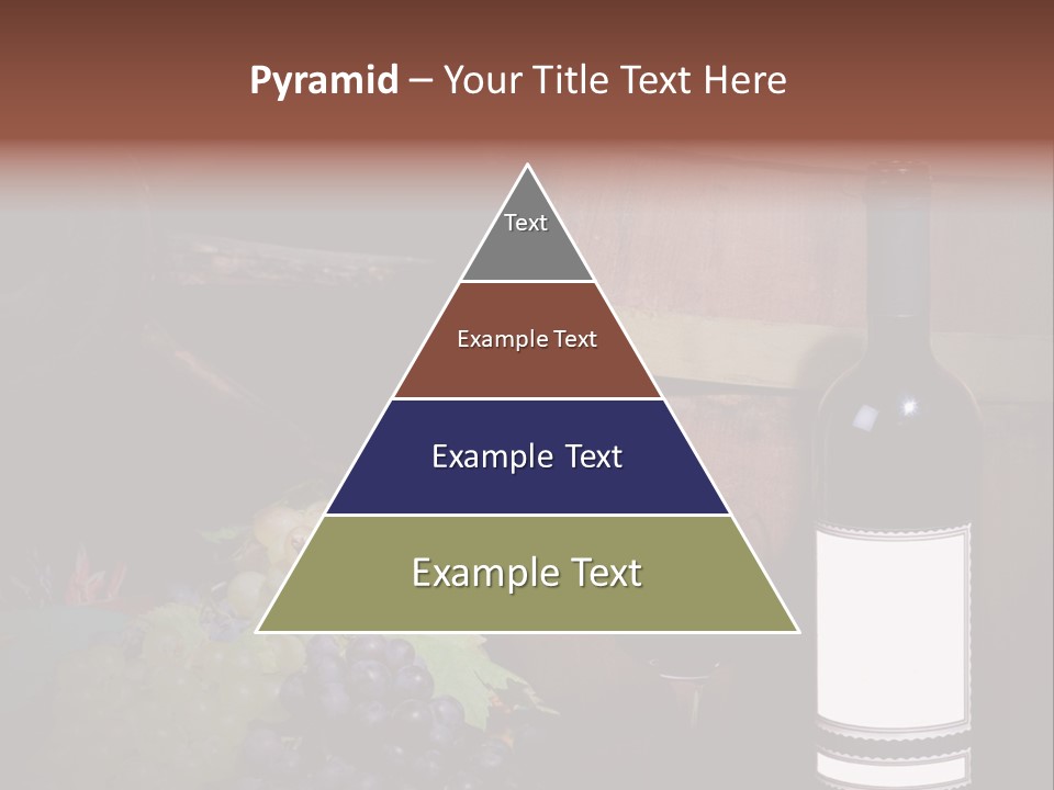 Wine Bottle With Grapes And Barrel PowerPoint Template