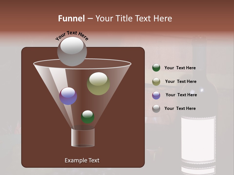 Wine Bottle With Grapes And Barrel PowerPoint Template