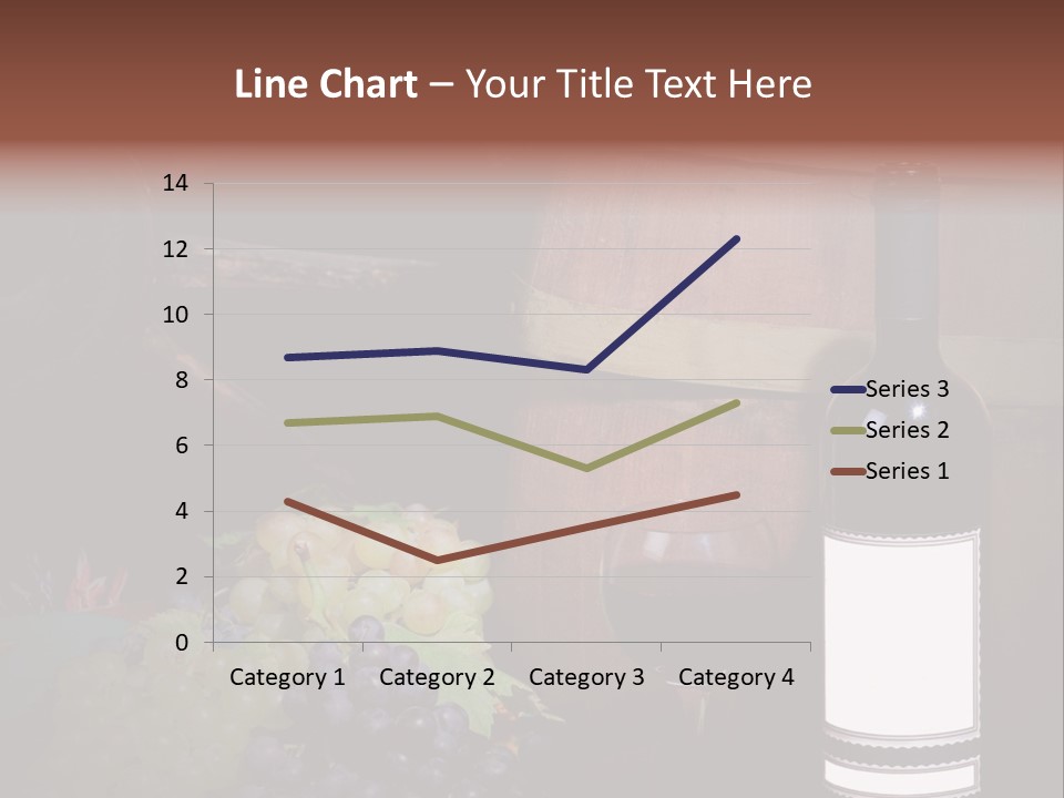 Wine Bottle With Grapes And Barrel PowerPoint Template