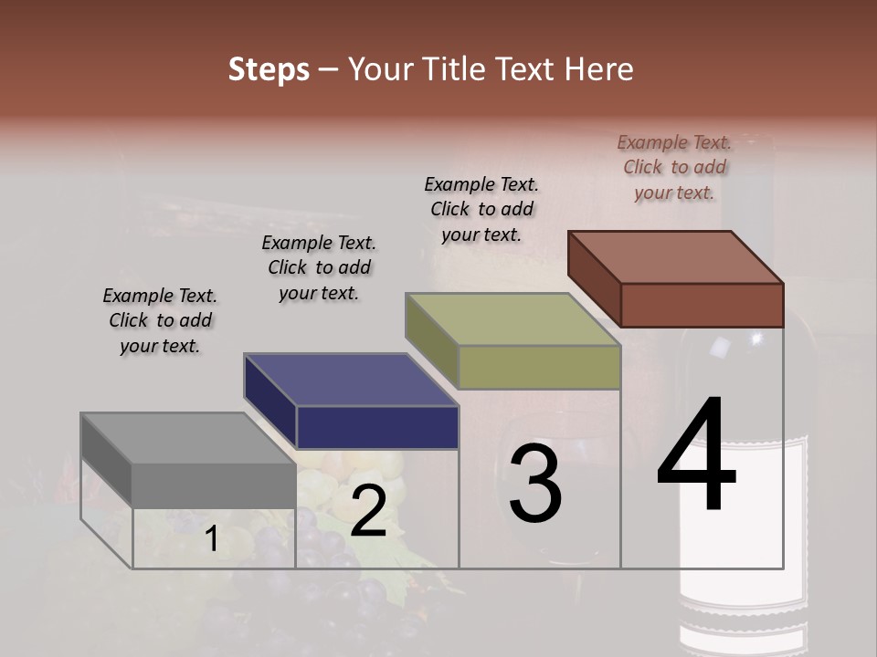 Wine Bottle With Grapes And Barrel PowerPoint Template