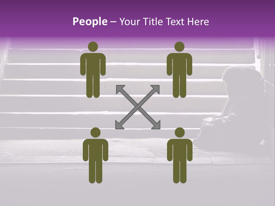 Photo Of Beggar Woman Reading The Book In Underground Subway PowerPoint Template