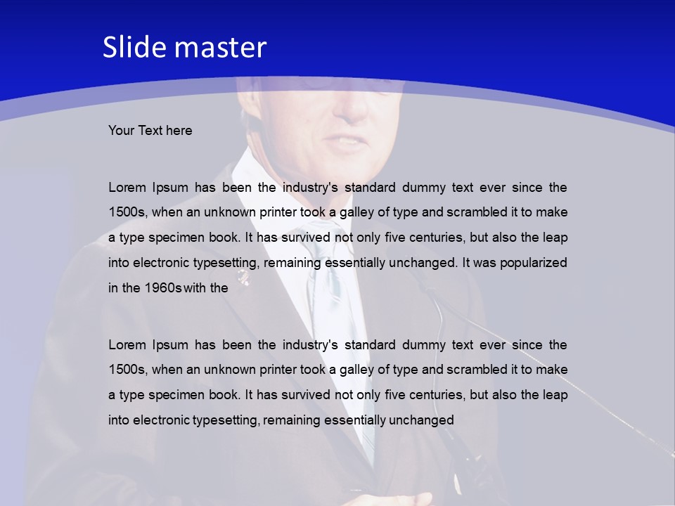 Bill Clinton Speaking In Chicago PowerPoint Template