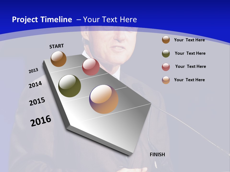 Bill Clinton Speaking In Chicago PowerPoint Template