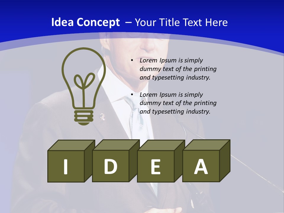 Bill Clinton Speaking In Chicago PowerPoint Template