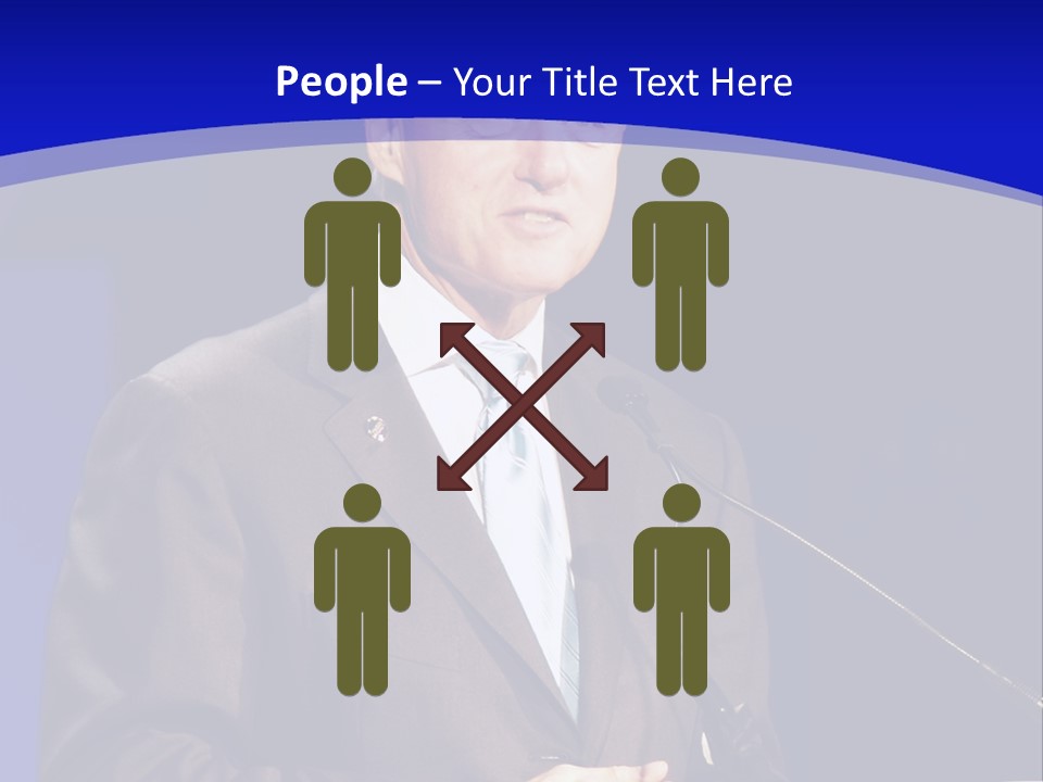 Bill Clinton Speaking In Chicago PowerPoint Template