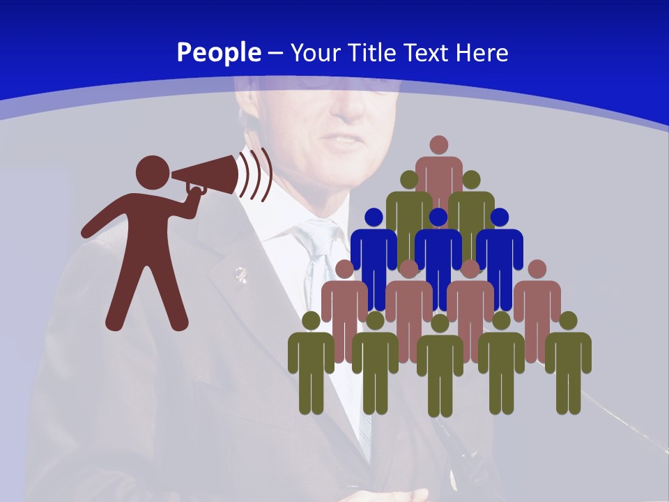 Bill Clinton Speaking In Chicago PowerPoint Template