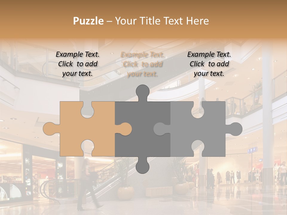 Shoppers At Multilevel Shopping Center PowerPoint Template