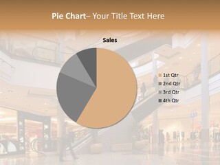 Shoppers At Multilevel Shopping Center PowerPoint Template