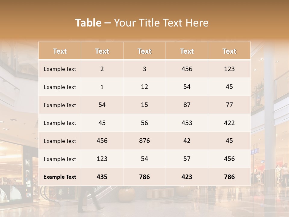 Shoppers At Multilevel Shopping Center PowerPoint Template