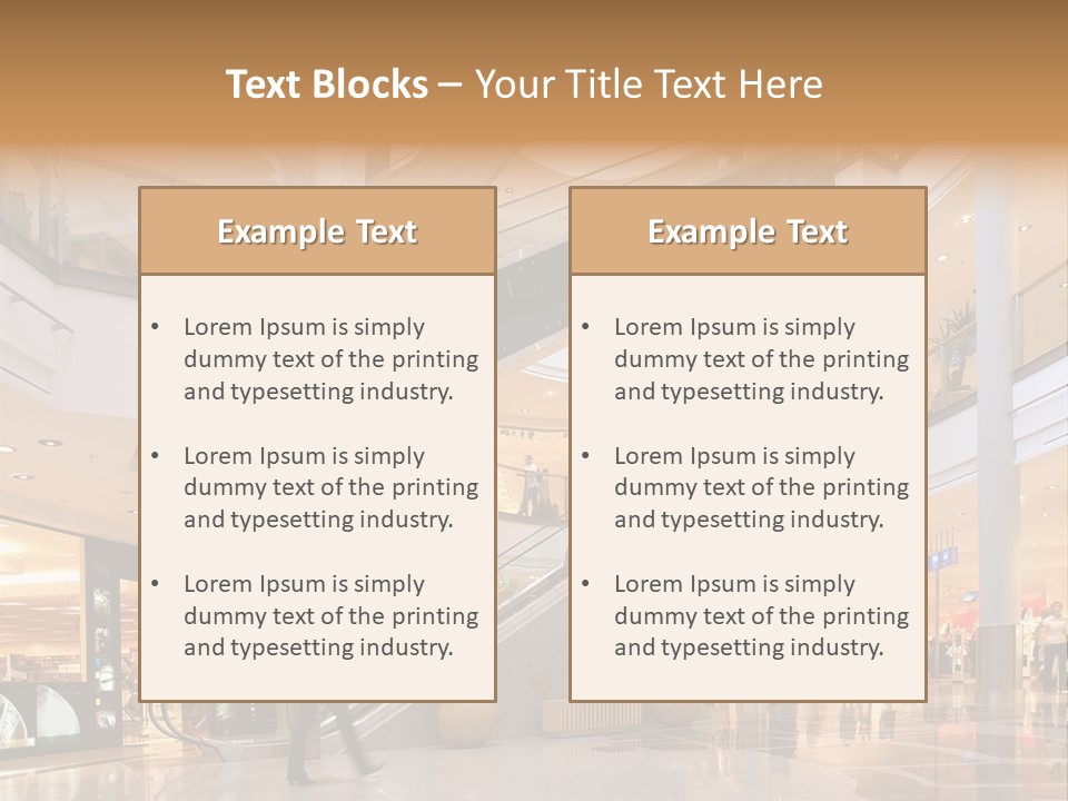 Shoppers At Multilevel Shopping Center PowerPoint Template