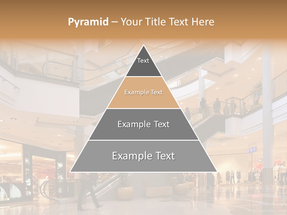 Shoppers At Multilevel Shopping Center PowerPoint Template