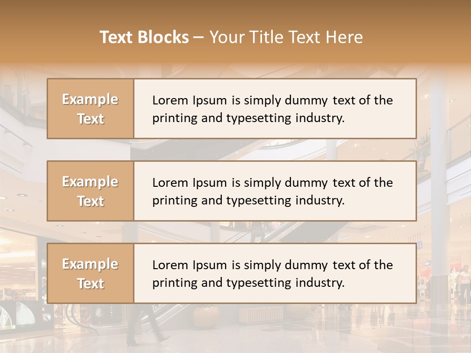 Shoppers At Multilevel Shopping Center PowerPoint Template