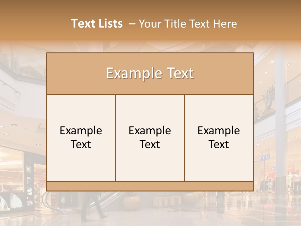 Shoppers At Multilevel Shopping Center PowerPoint Template