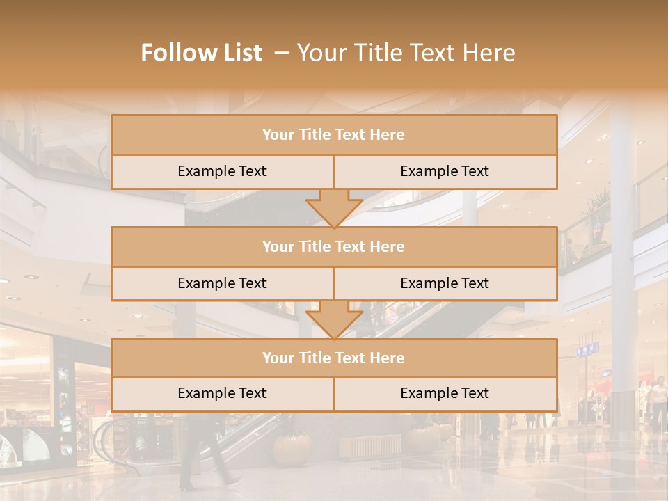 Shoppers At Multilevel Shopping Center PowerPoint Template