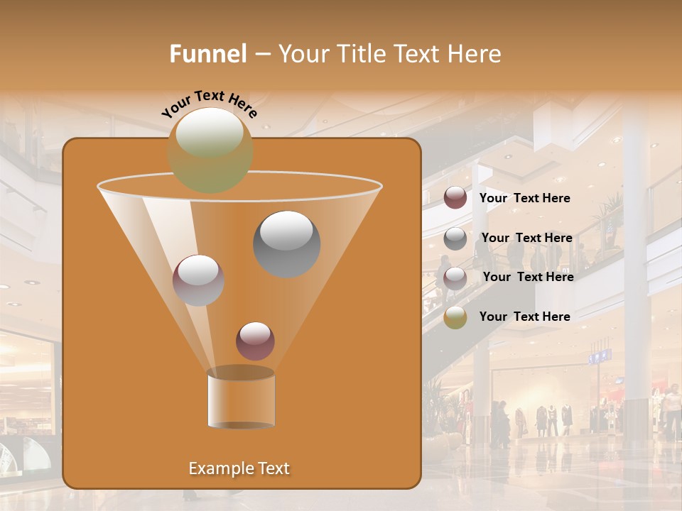 Shoppers At Multilevel Shopping Center PowerPoint Template