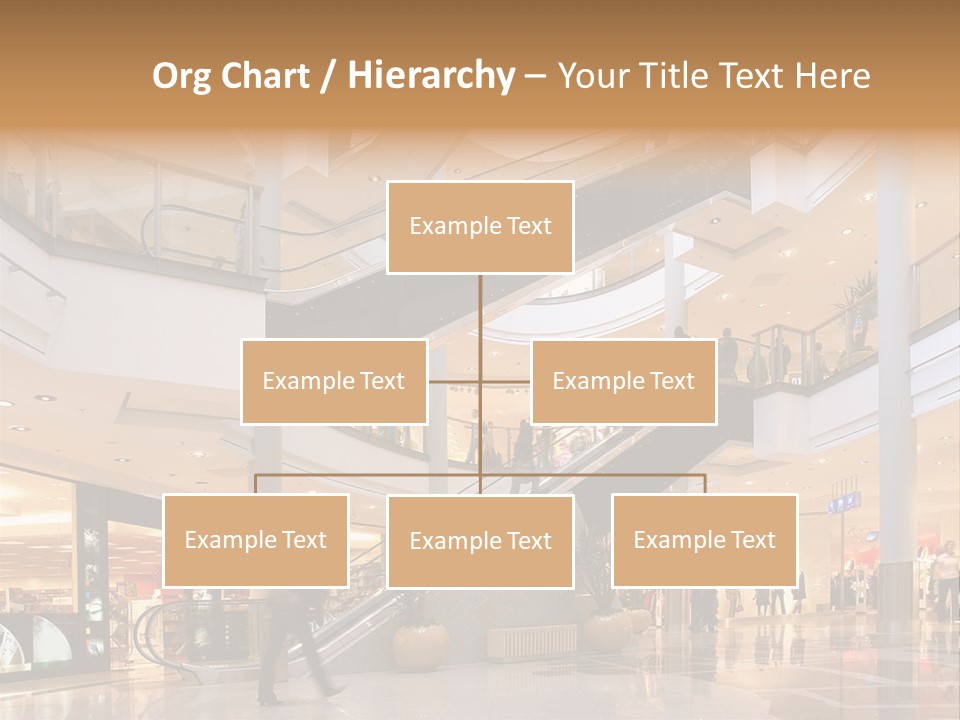 Shoppers At Multilevel Shopping Center PowerPoint Template