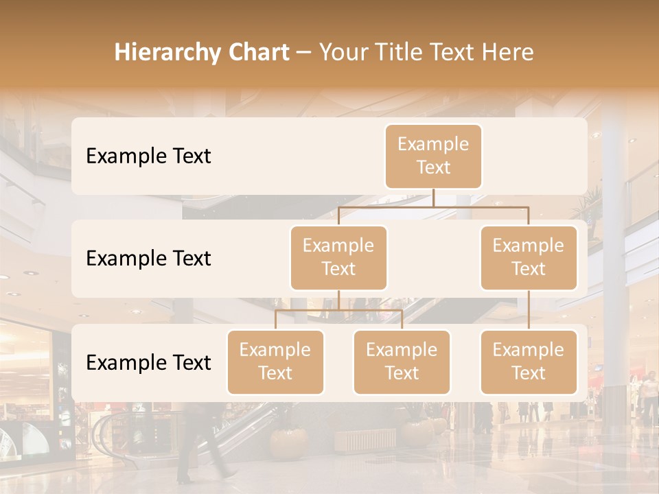 Shoppers At Multilevel Shopping Center PowerPoint Template
