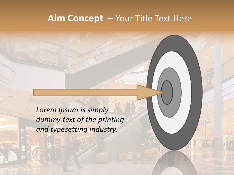 Shoppers At Multilevel Shopping Center PowerPoint Template