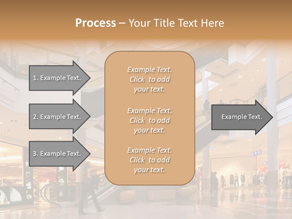 Shoppers At Multilevel Shopping Center PowerPoint Template
