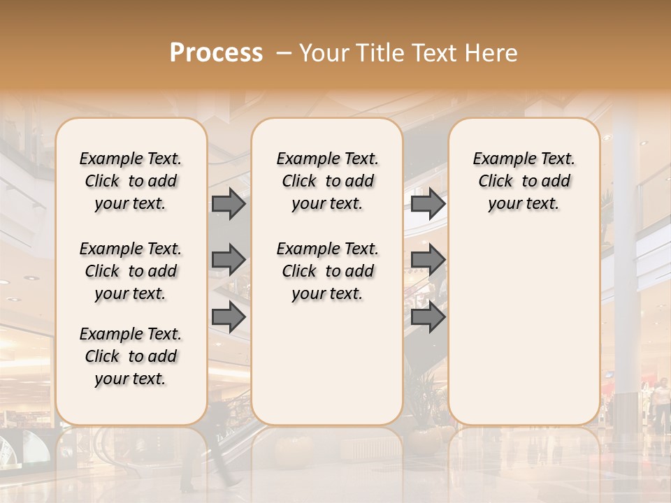 Shoppers At Multilevel Shopping Center PowerPoint Template