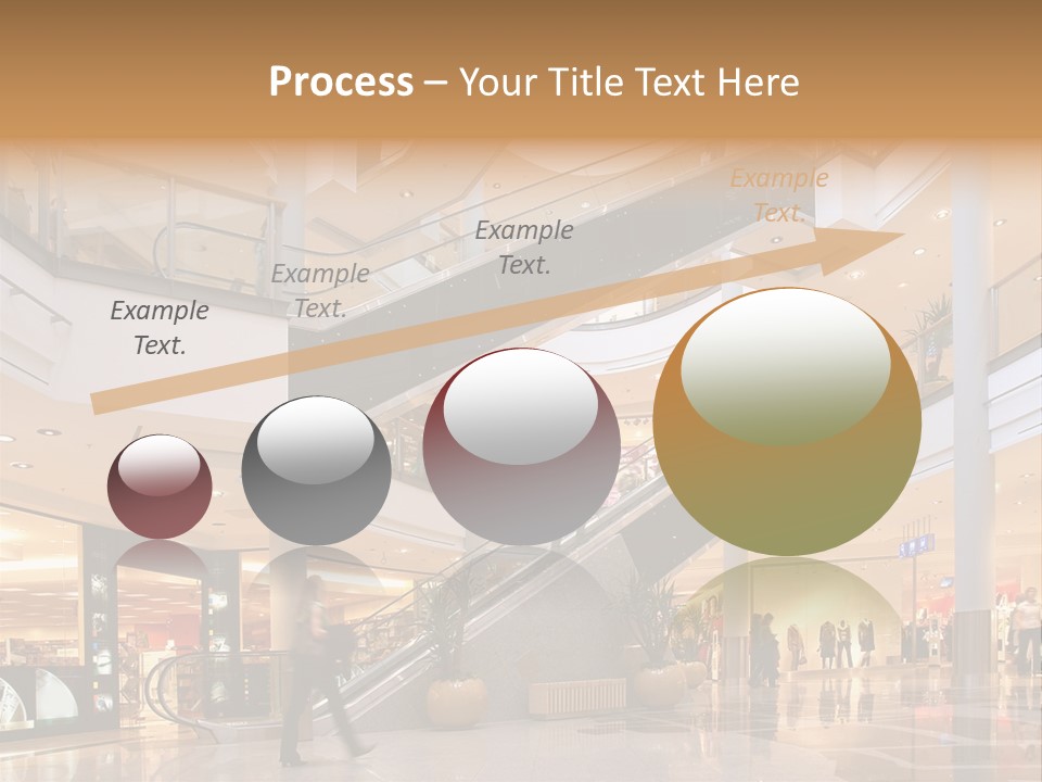 Shoppers At Multilevel Shopping Center PowerPoint Template