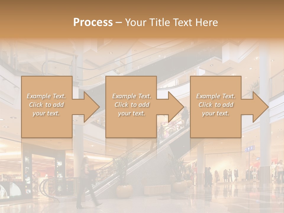Shoppers At Multilevel Shopping Center PowerPoint Template
