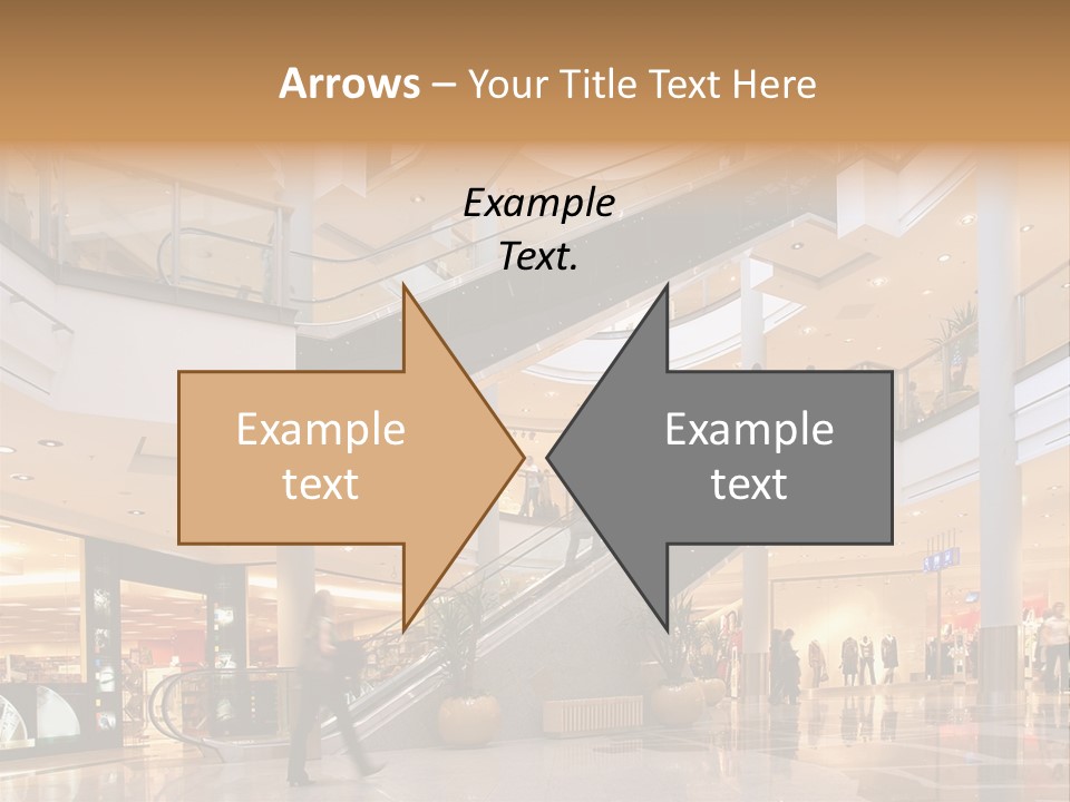 Shoppers At Multilevel Shopping Center PowerPoint Template