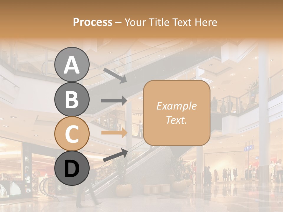 Shoppers At Multilevel Shopping Center PowerPoint Template