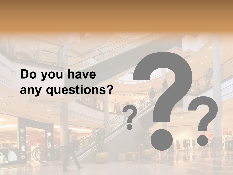 Shoppers At Multilevel Shopping Center PowerPoint Template