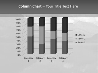 A Black And White Photo Of A Lake With Mountains In The Background PowerPoint Template