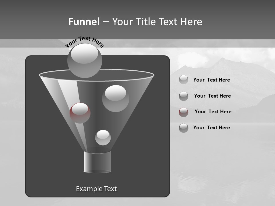 A Black And White Photo Of A Lake With Mountains In The Background PowerPoint Template