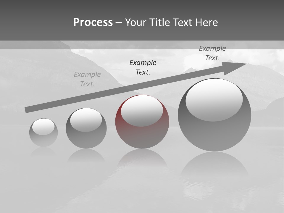 A Black And White Photo Of A Lake With Mountains In The Background PowerPoint Template