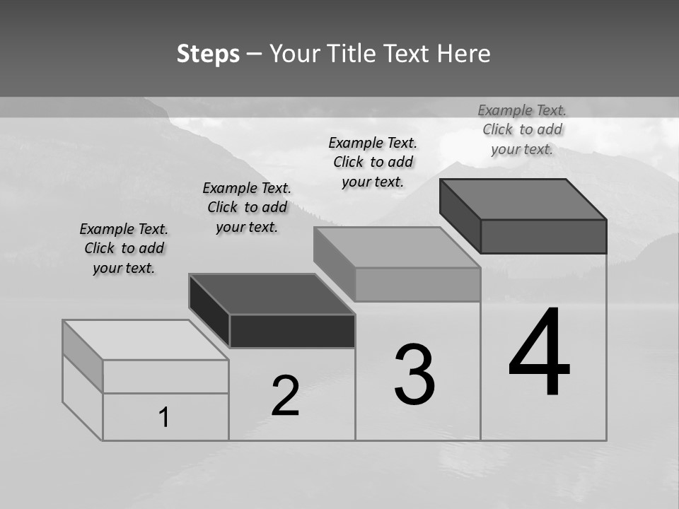 A Black And White Photo Of A Lake With Mountains In The Background PowerPoint Template