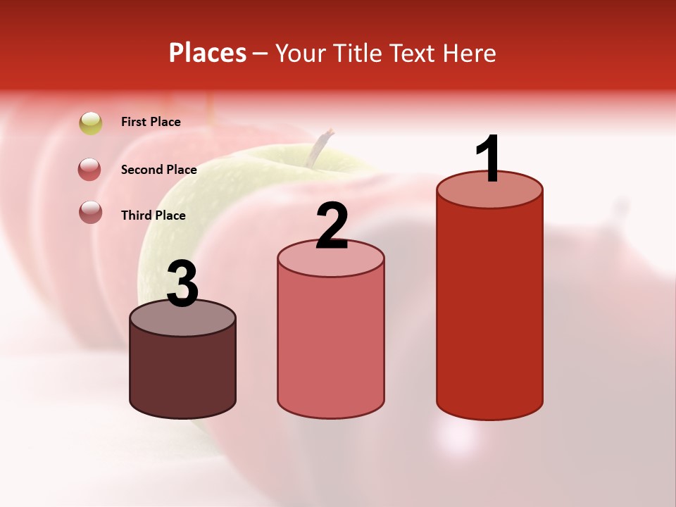 A Green Apple Is The Odd One Out In A Line Of Red PowerPoint Template