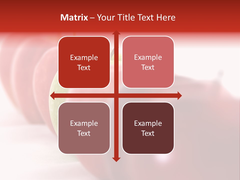 A Green Apple Is The Odd One Out In A Line Of Red PowerPoint Template