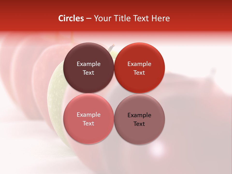 A Green Apple Is The Odd One Out In A Line Of Red PowerPoint Template